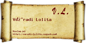 Váradi Lolita névjegykártya